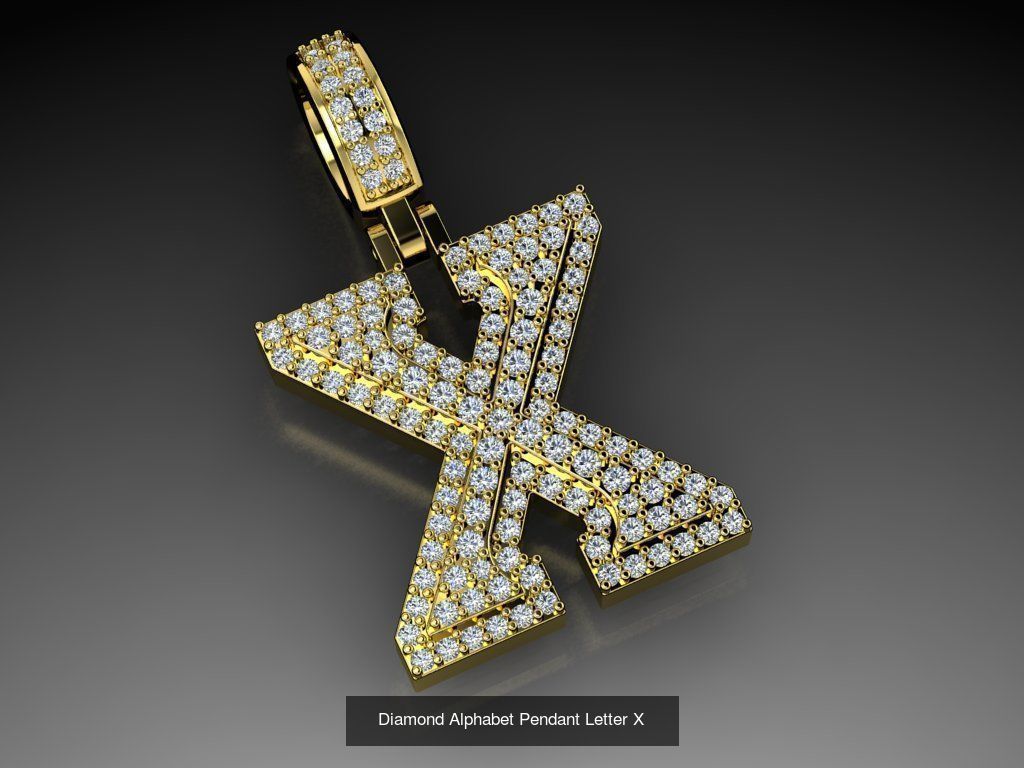 ALPHABET DIAMOND PENDANTS COLLECTION  _33