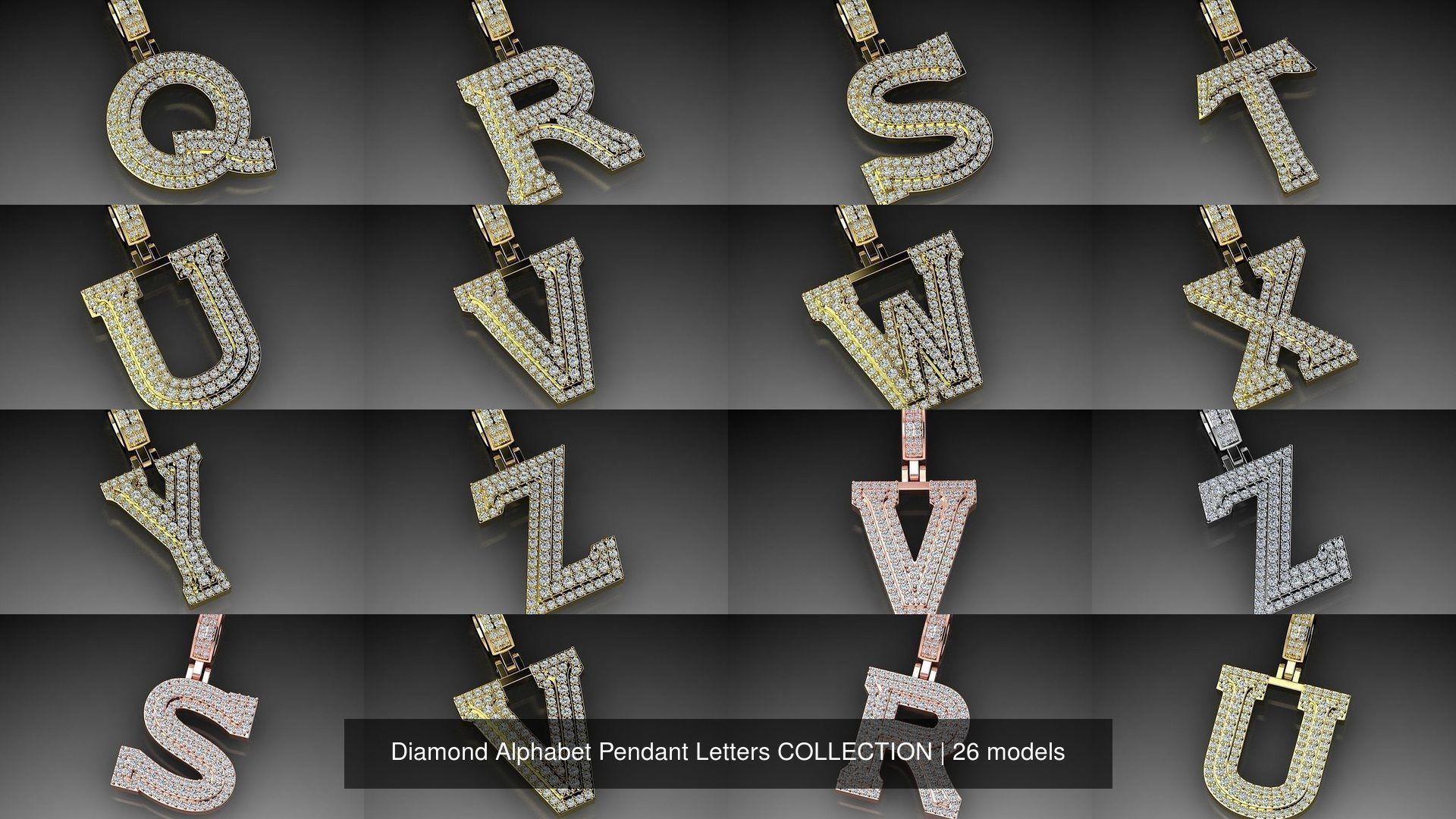 ALPHABET DIAMOND PENDANTS COLLECTION  _8