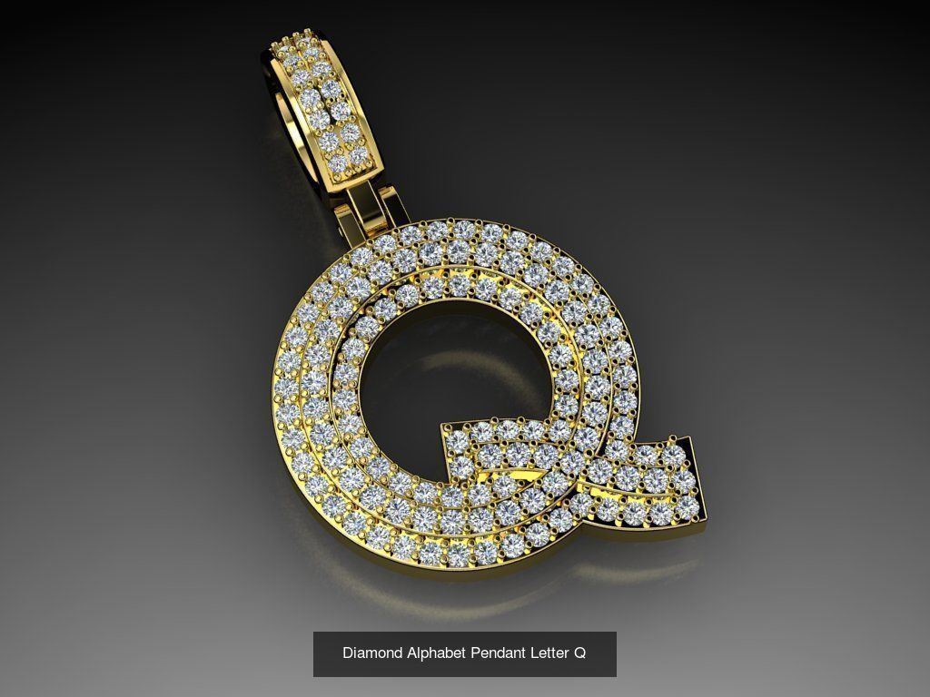 ALPHABET DIAMOND PENDANTS COLLECTION  _26