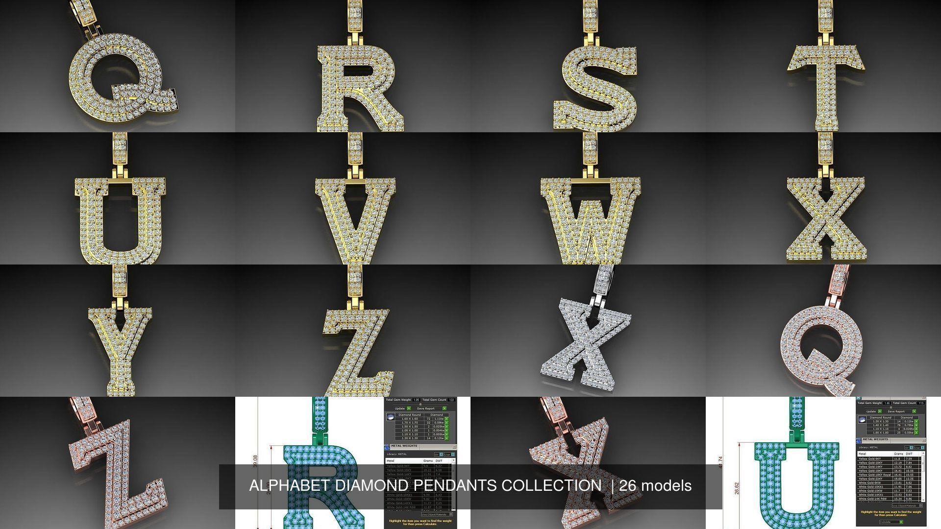 ALPHABET DIAMOND PENDANTS COLLECTION  _3
