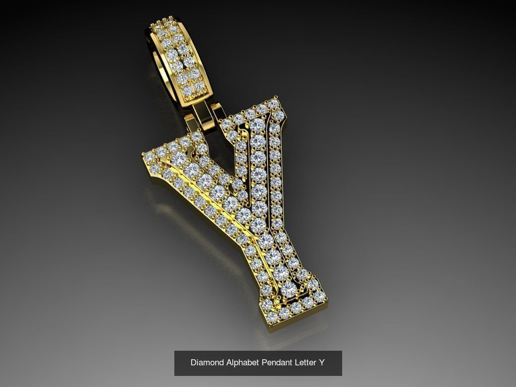 ALPHABET DIAMOND PENDANTS COLLECTION  _34