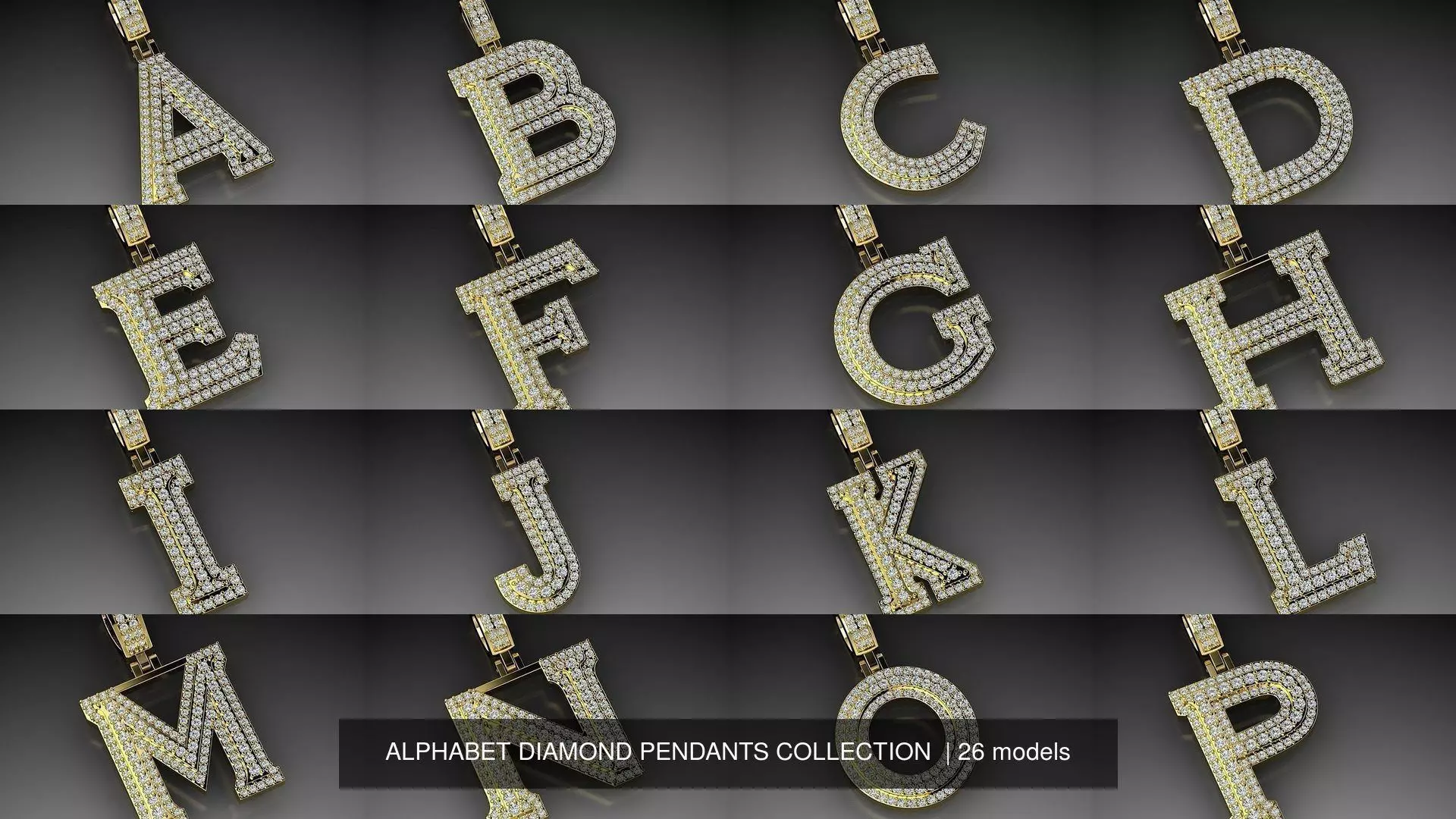 ALPHABET DIAMOND PENDANTS COLLECTION  _0