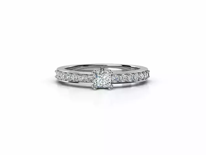 ZDR074 princess cut diamond engagement ring
