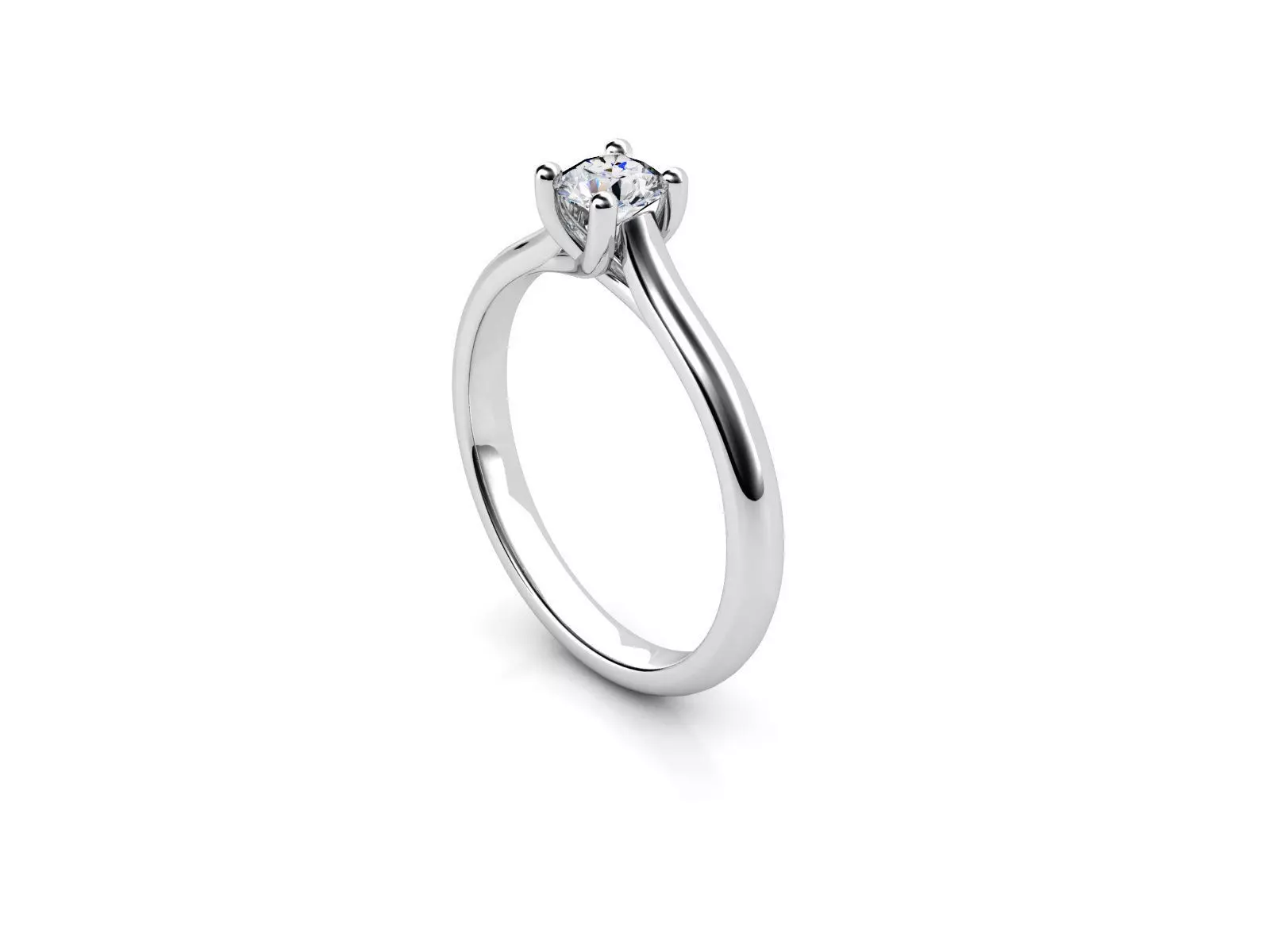 ZDR075 solitaire diamond engagement ring gold 3D print model
