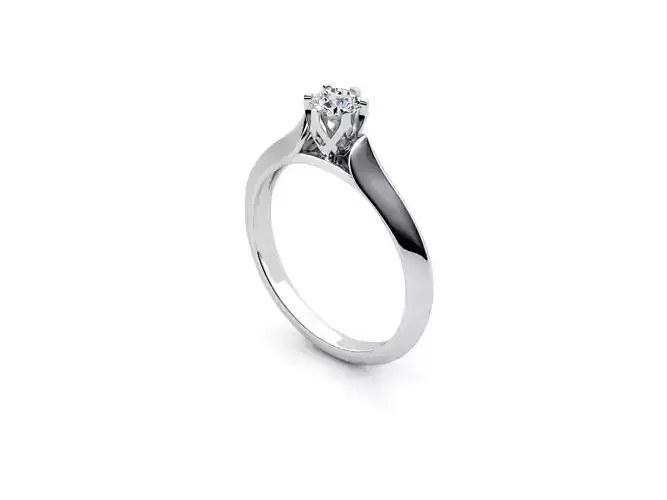 ZDR076 engagement ring with solitaire diamond