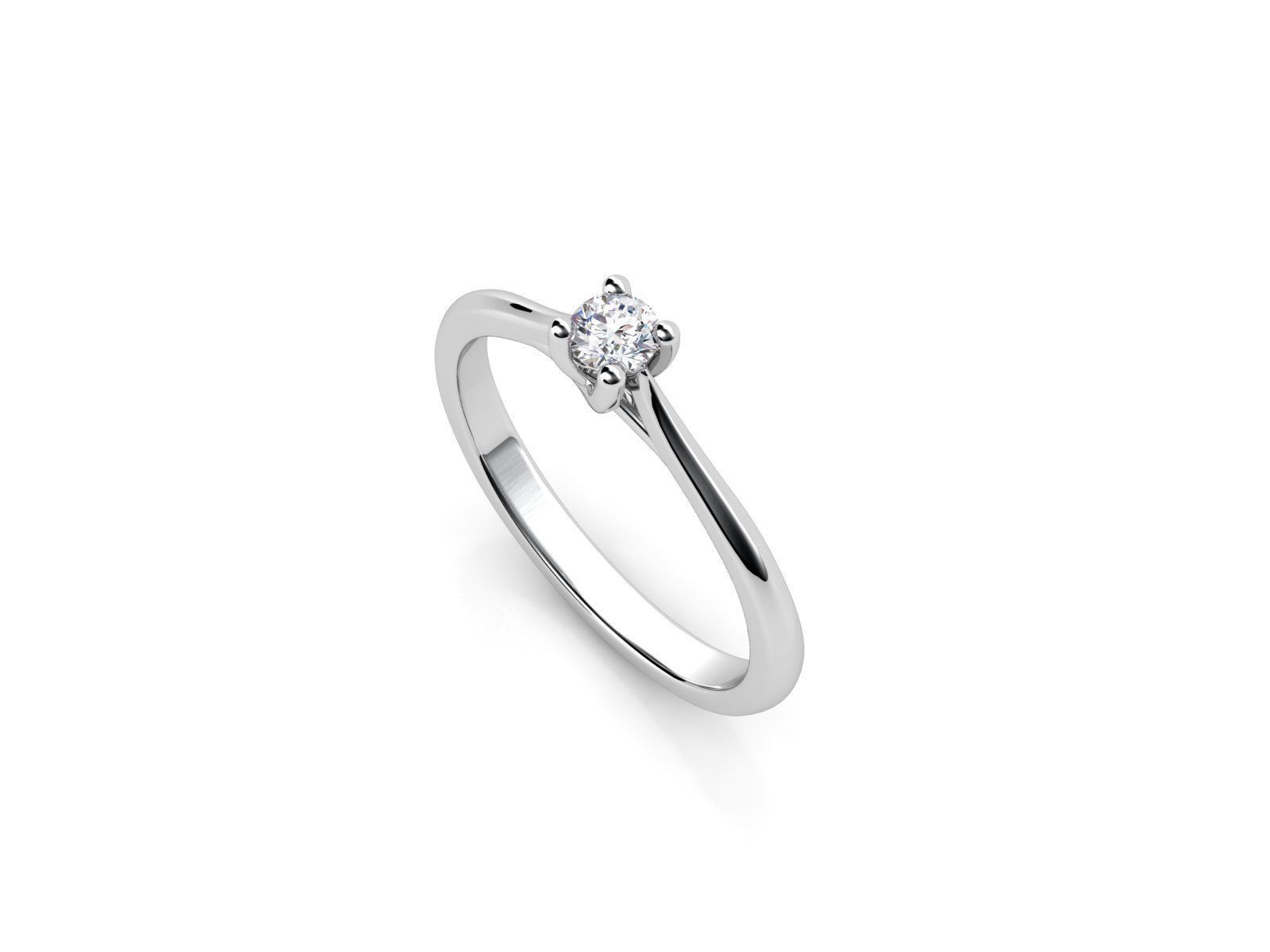 ZDR078 solitaire diamond ring gold 3D print model_1