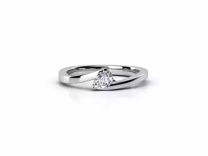 ZDR080 engagement ring with diamond in center