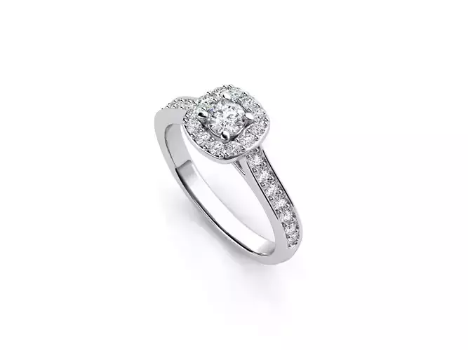 ZDR082 halo diamond engagement ring