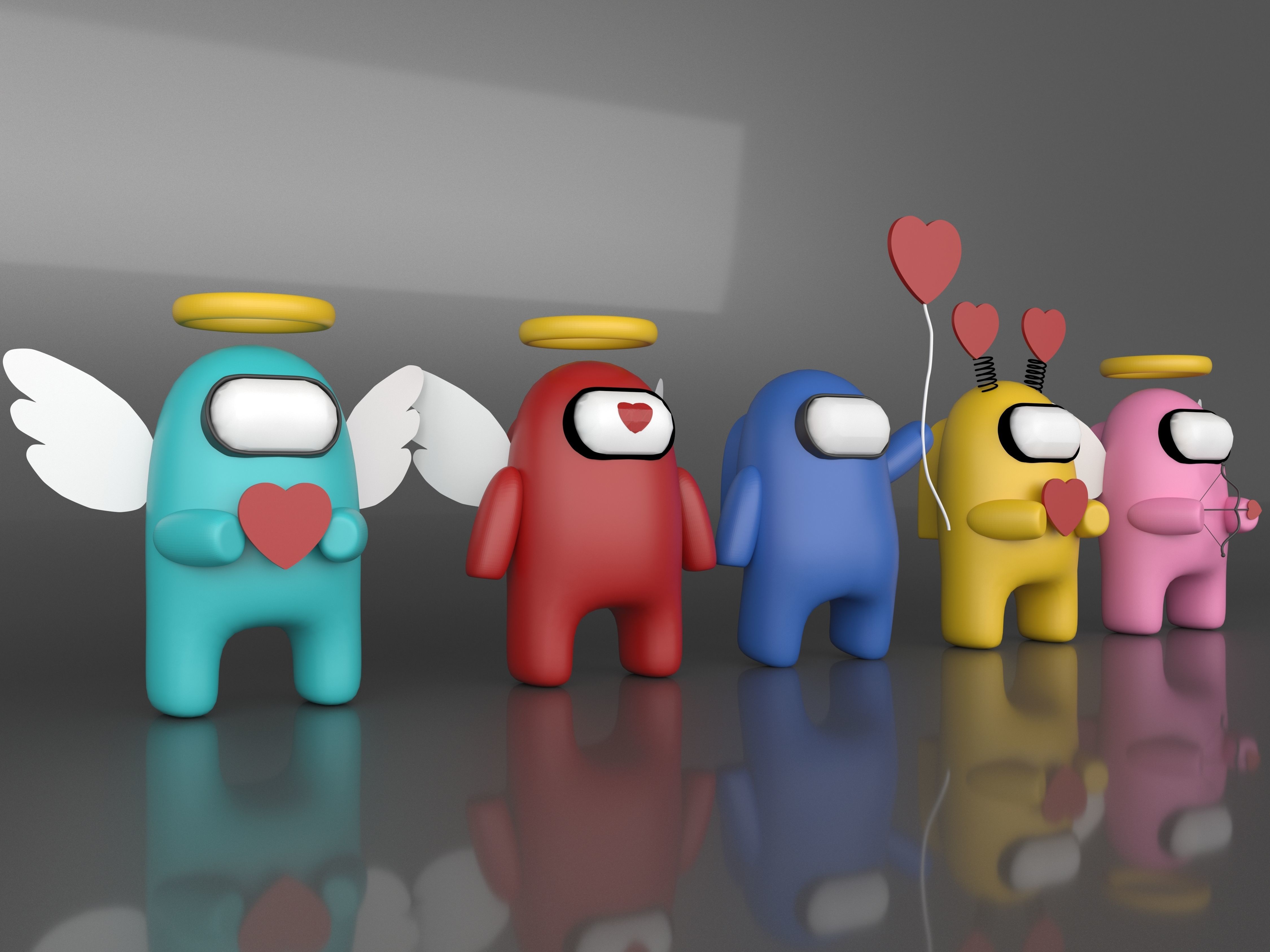 Valentines Day Among Us Collection of 10 Low-poly 3D model_3