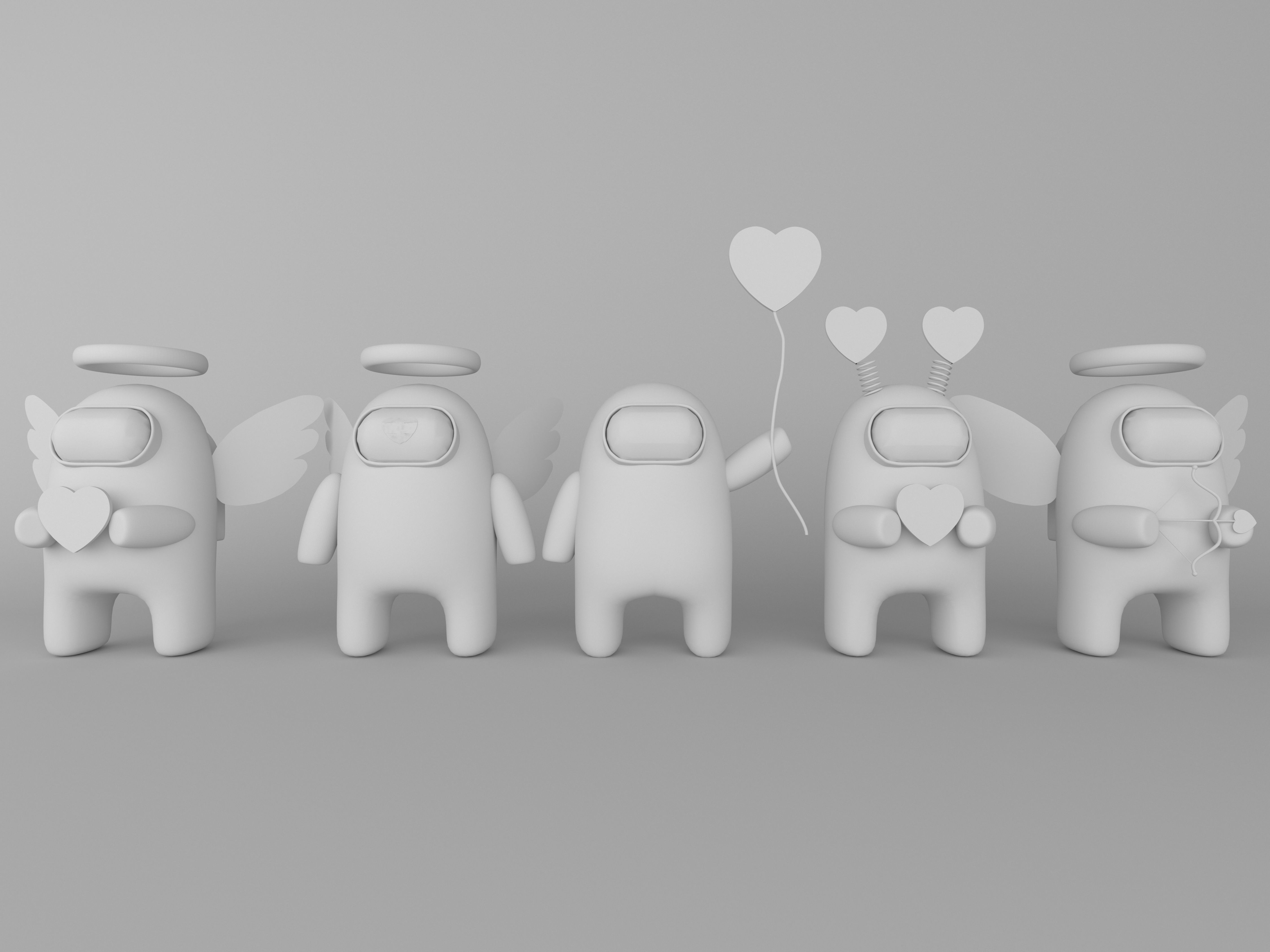 Valentines Day Among Us Collection of 10 Low-poly 3D model_5