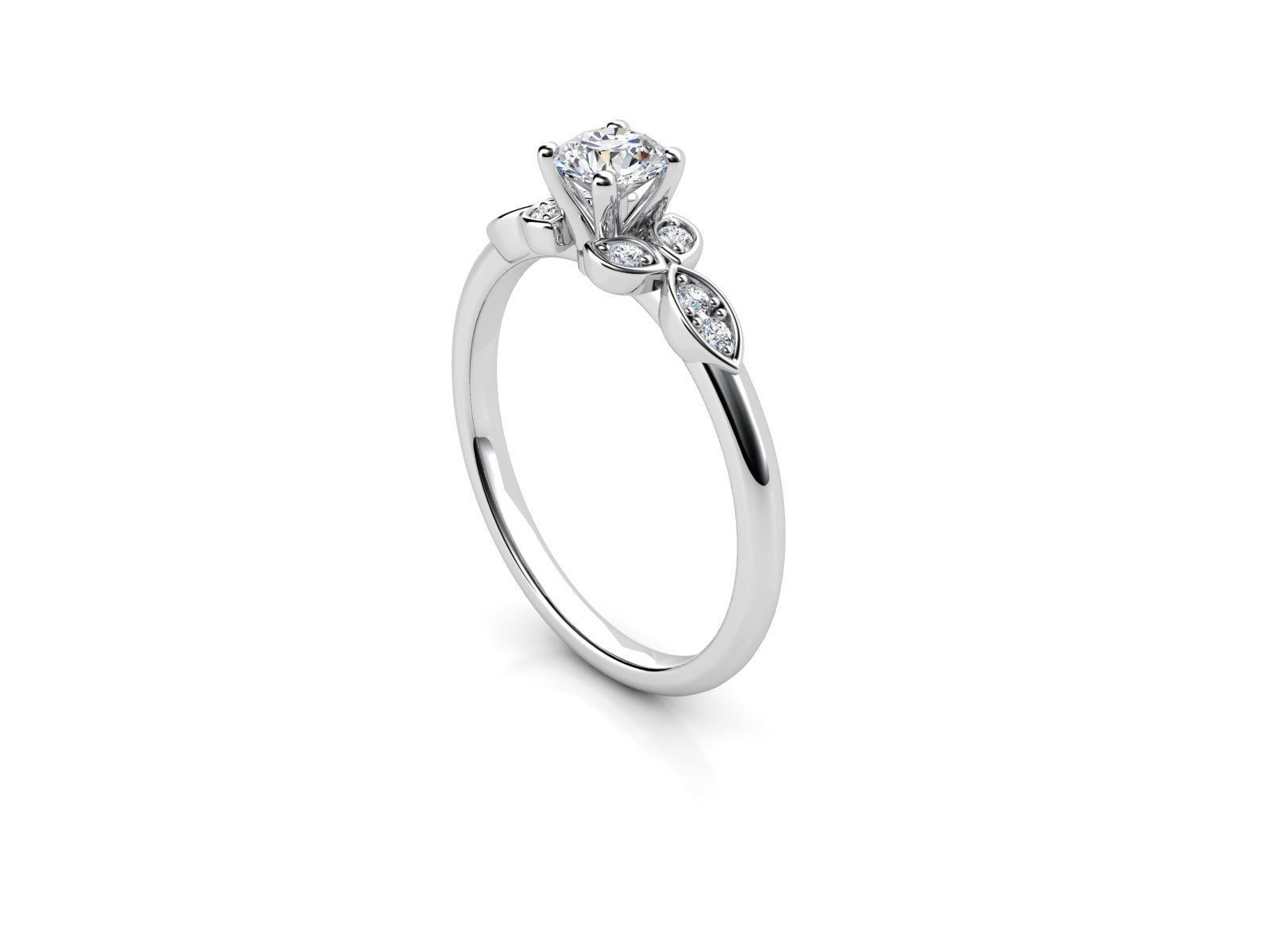 ZDR088 engagement ring with diamonds 3D print model_1