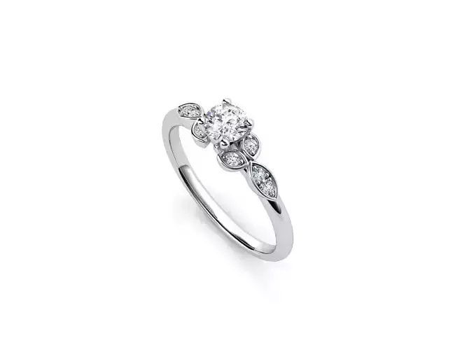 ZDR088 engagement ring with diamonds