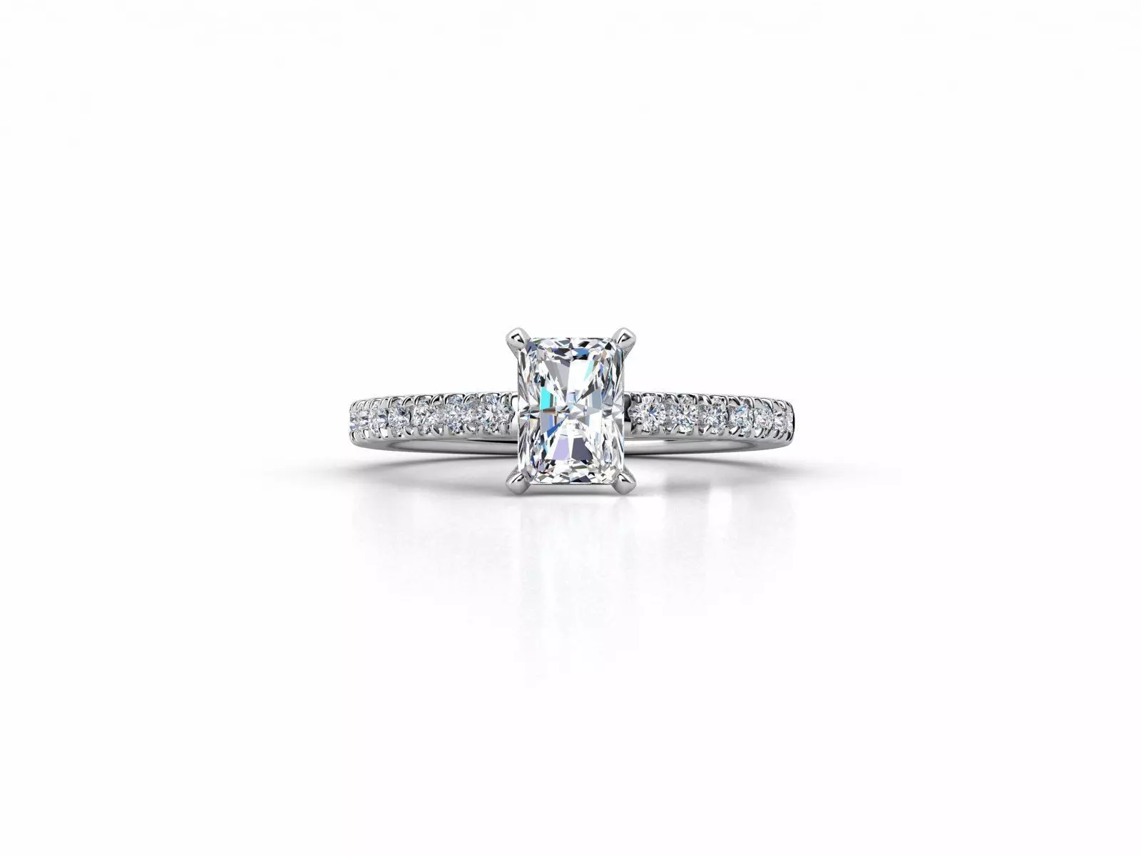 ZDR093 princess cut diamond engagement ring 3D print model_0