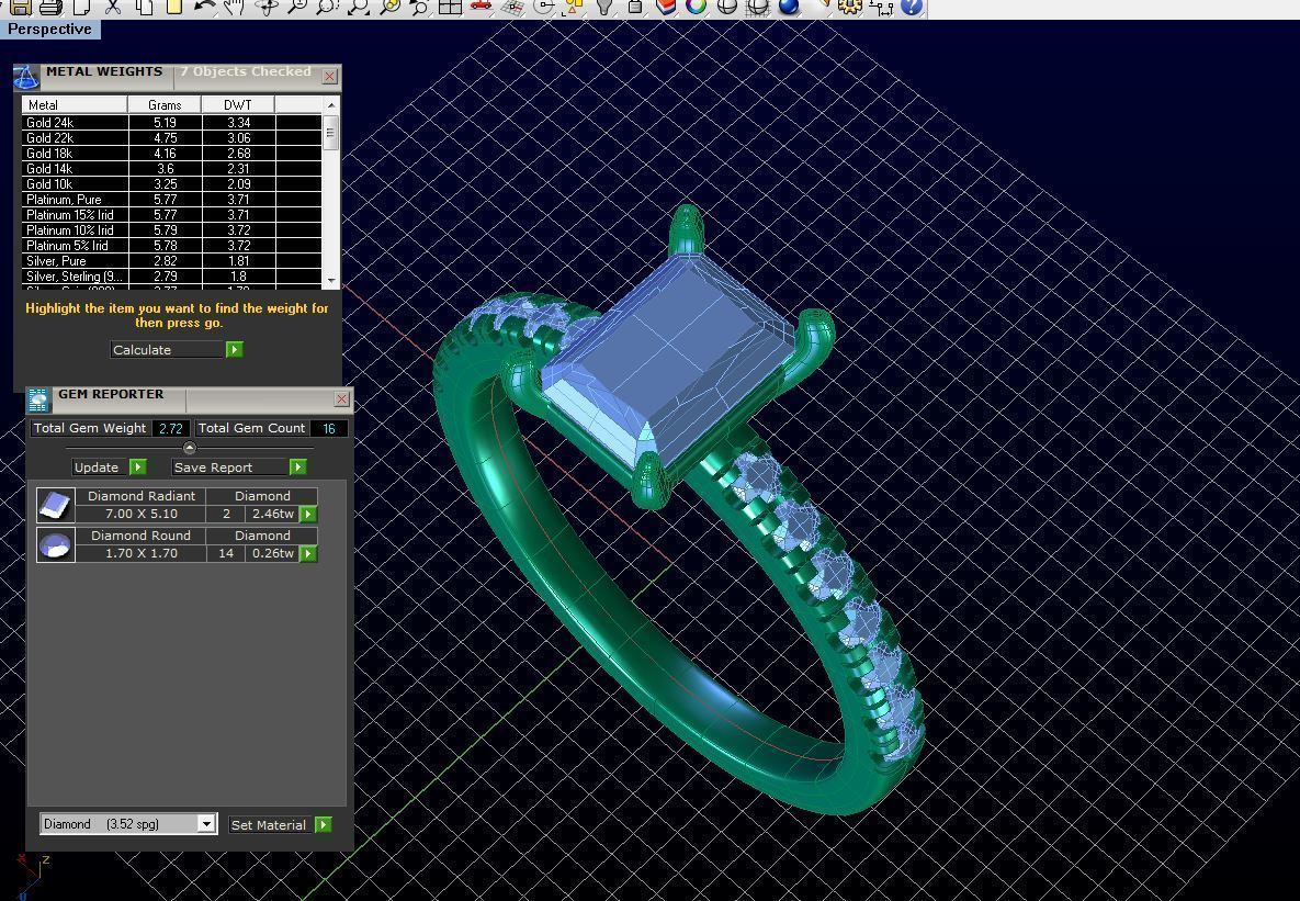 ZDR093 princess cut diamond engagement ring 3D print model_6
