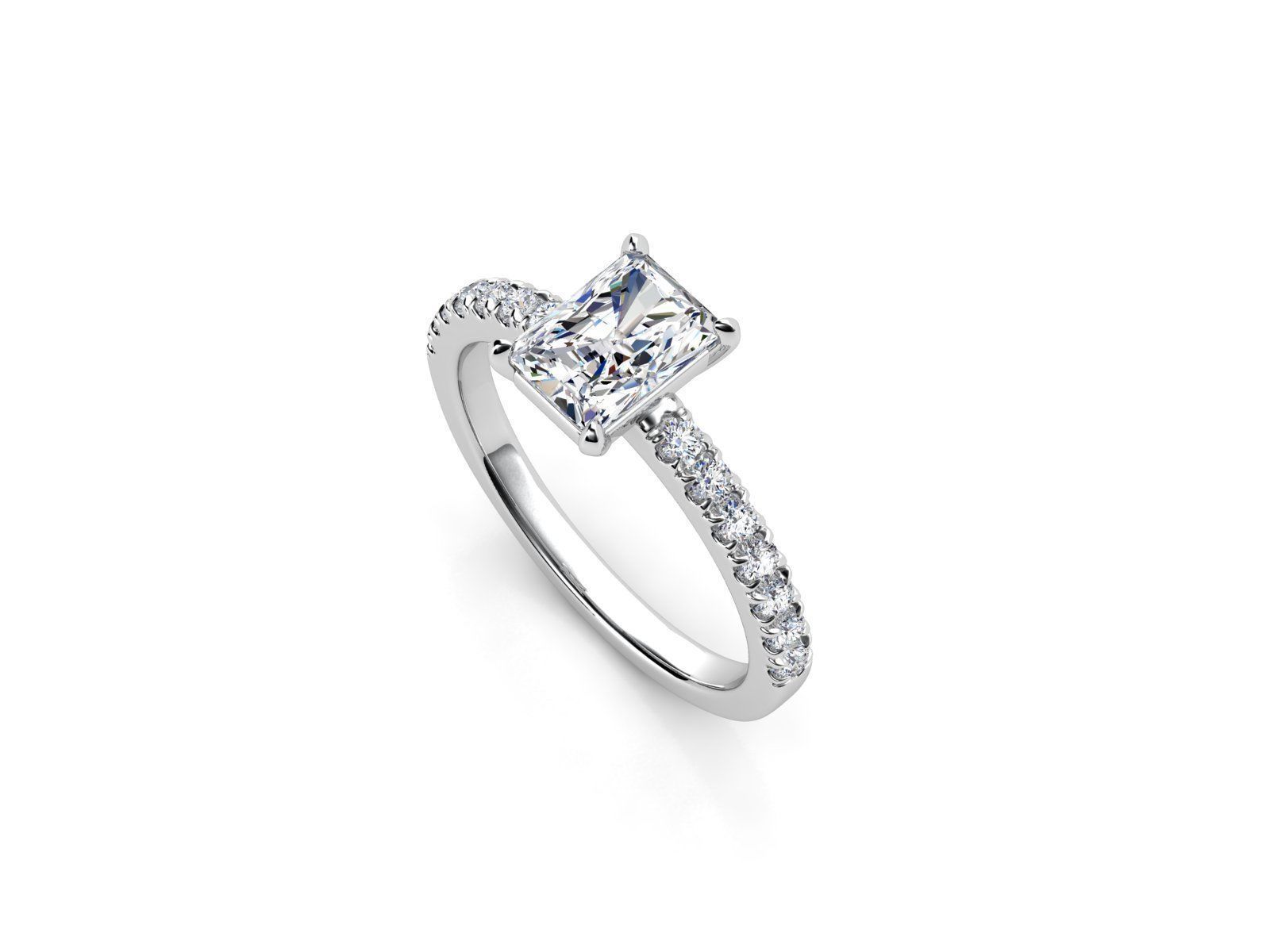 ZDR093 princess cut diamond engagement ring 3D print model_2