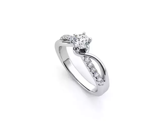 ZDR095 diamond engagement ring gold
