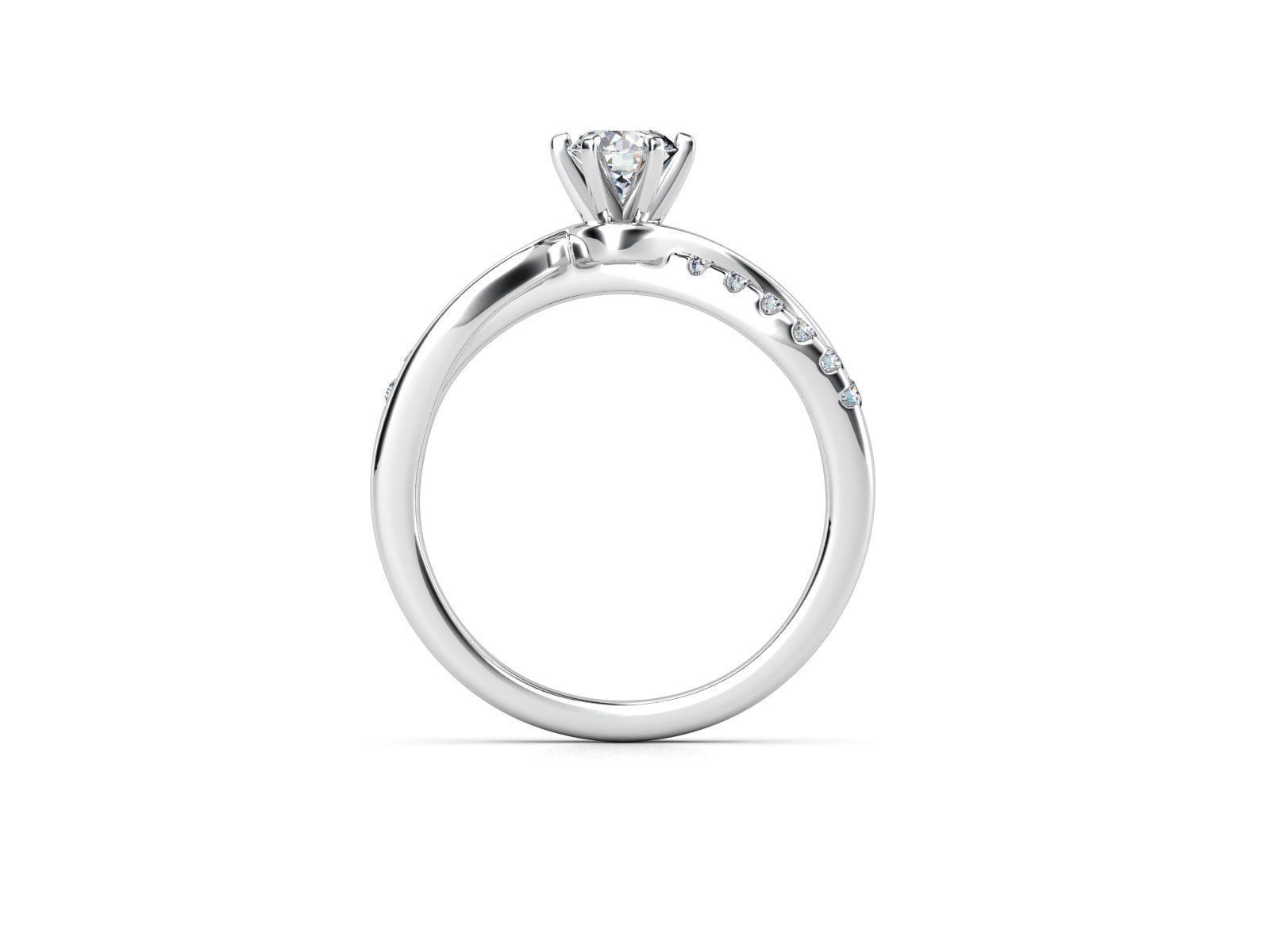ZDR095 diamond engagement ring gold 3D print model_3