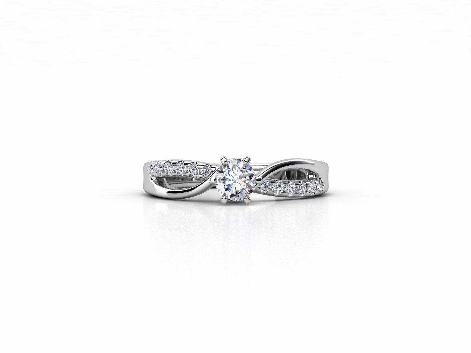 ZDR095 diamond engagement ring gold 3D print model_1