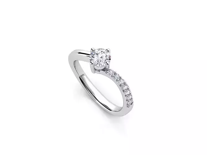 ZDR096 diamond engagement ring gold