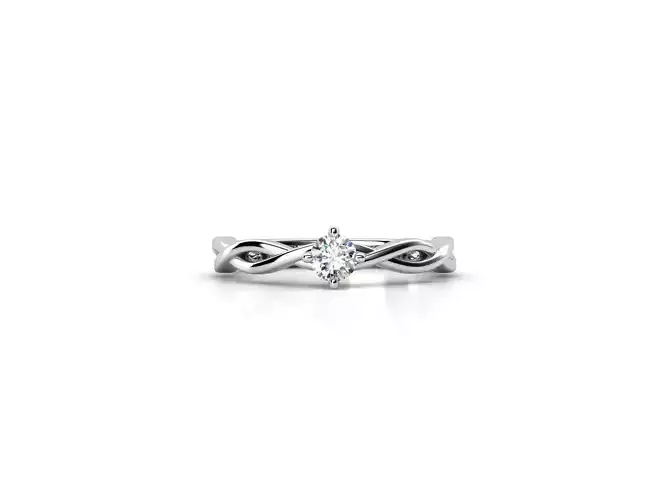 ZDR098 engagement ring with diamond in center