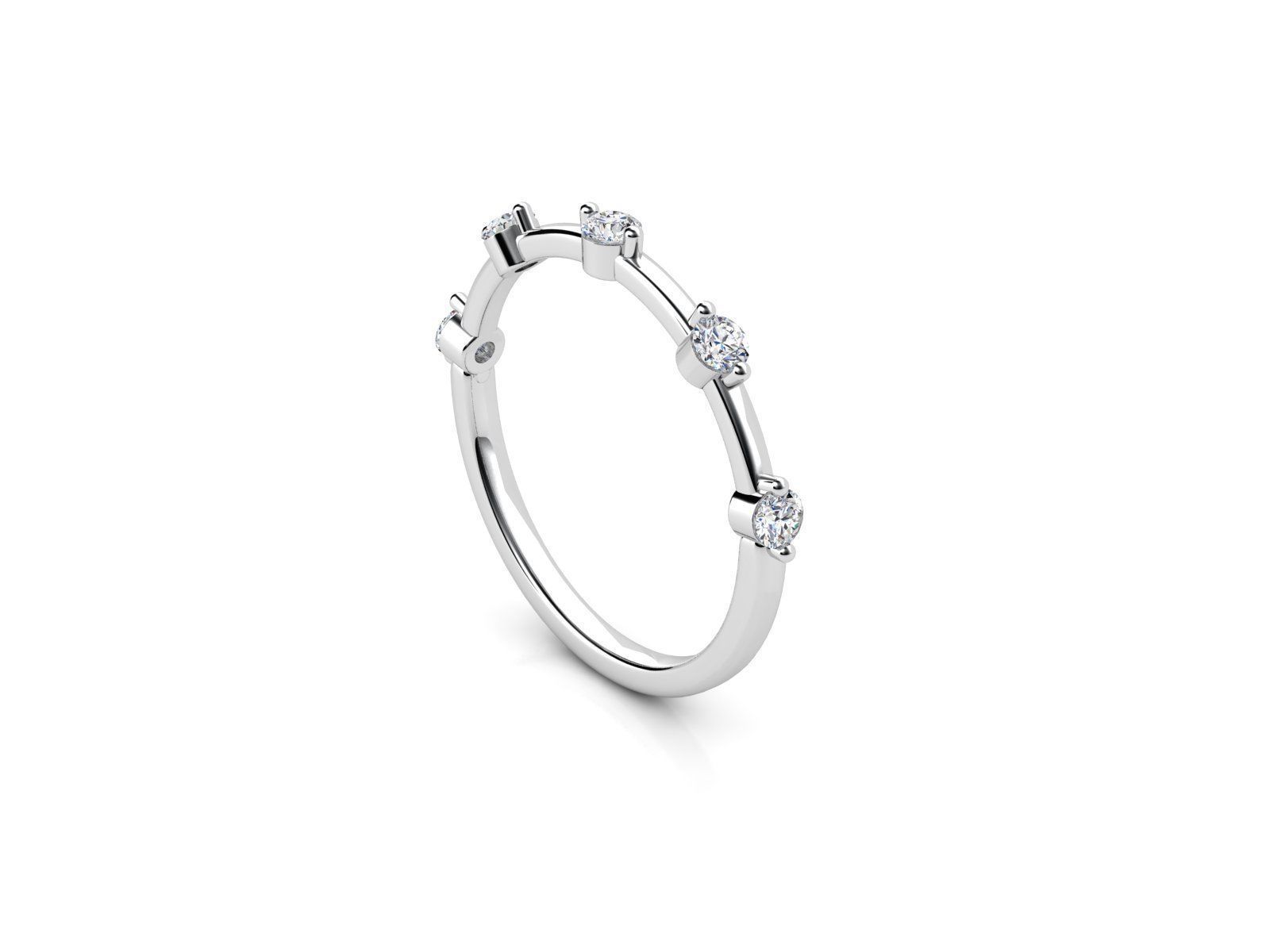 ZDR099 gold diamond stacking ring 3D print model_3