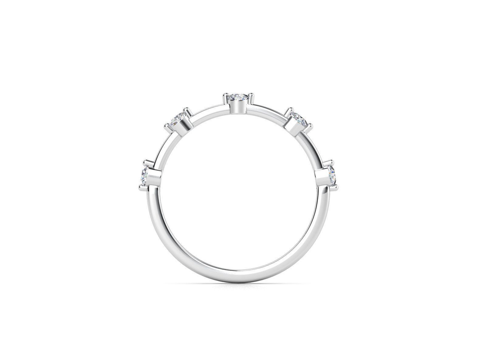 ZDR099 gold diamond stacking ring 3D print model_2