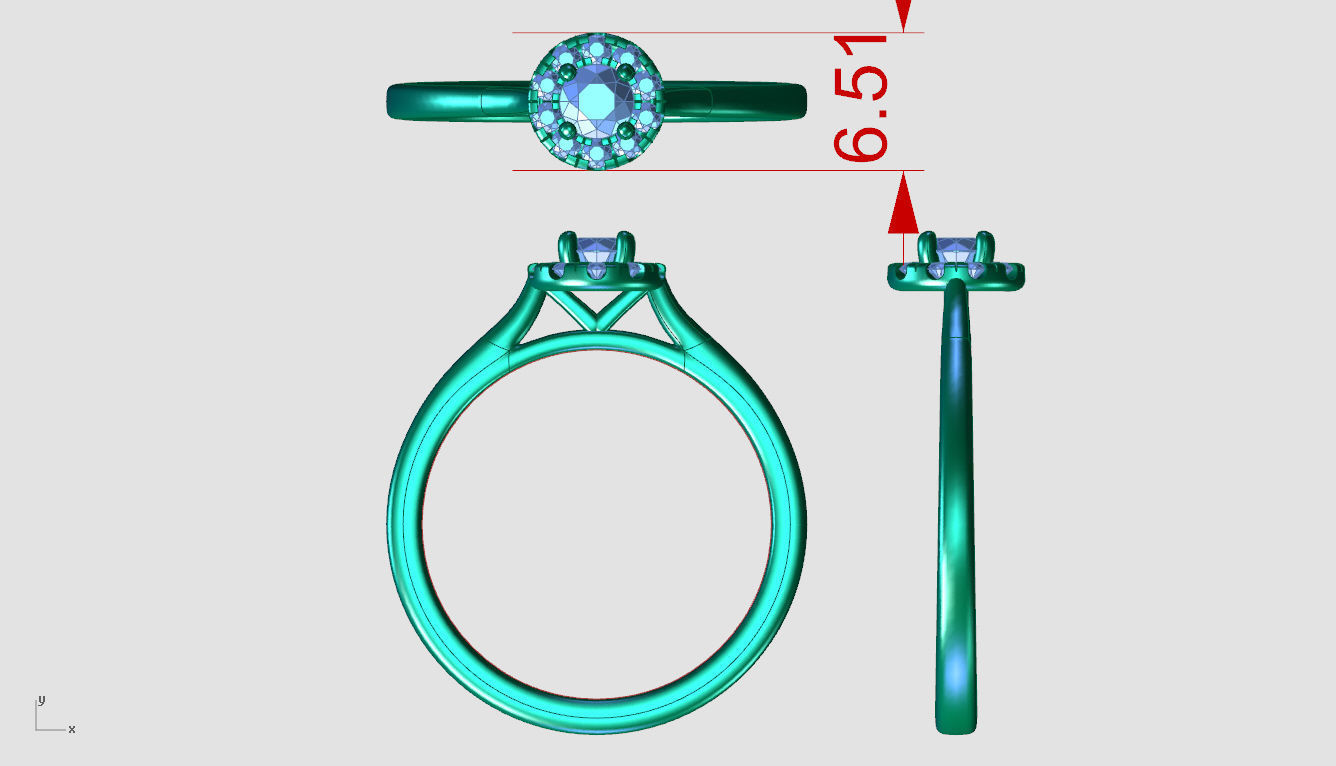 ZDR0100 oval diamond engagement ring 3D print model_6