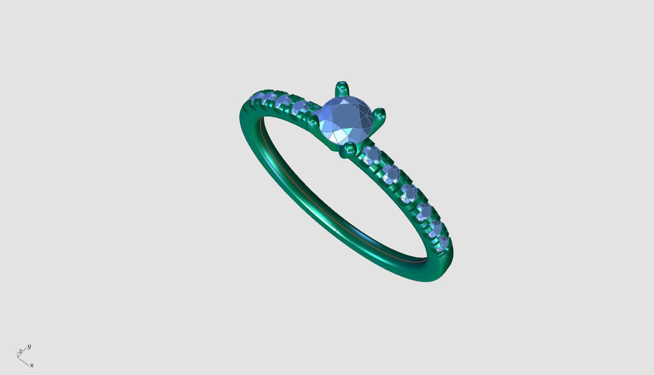 ZDR0101 diamond engagement ring gold 3D print model_5