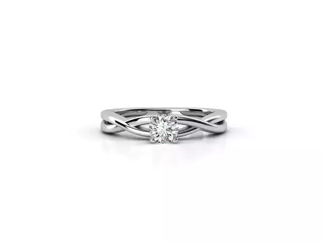 ZDR0102 engagement ring with diamond in middle
