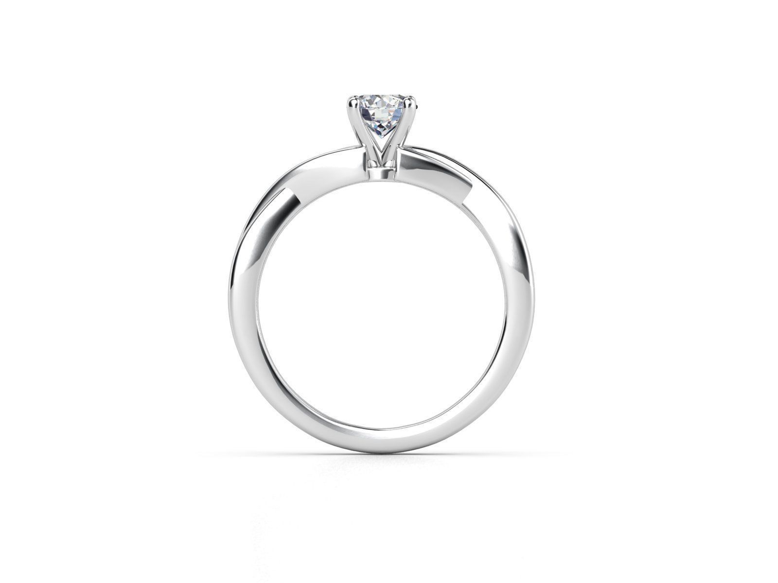 ZDR0102 engagement ring with diamond in middle 3D print model_2