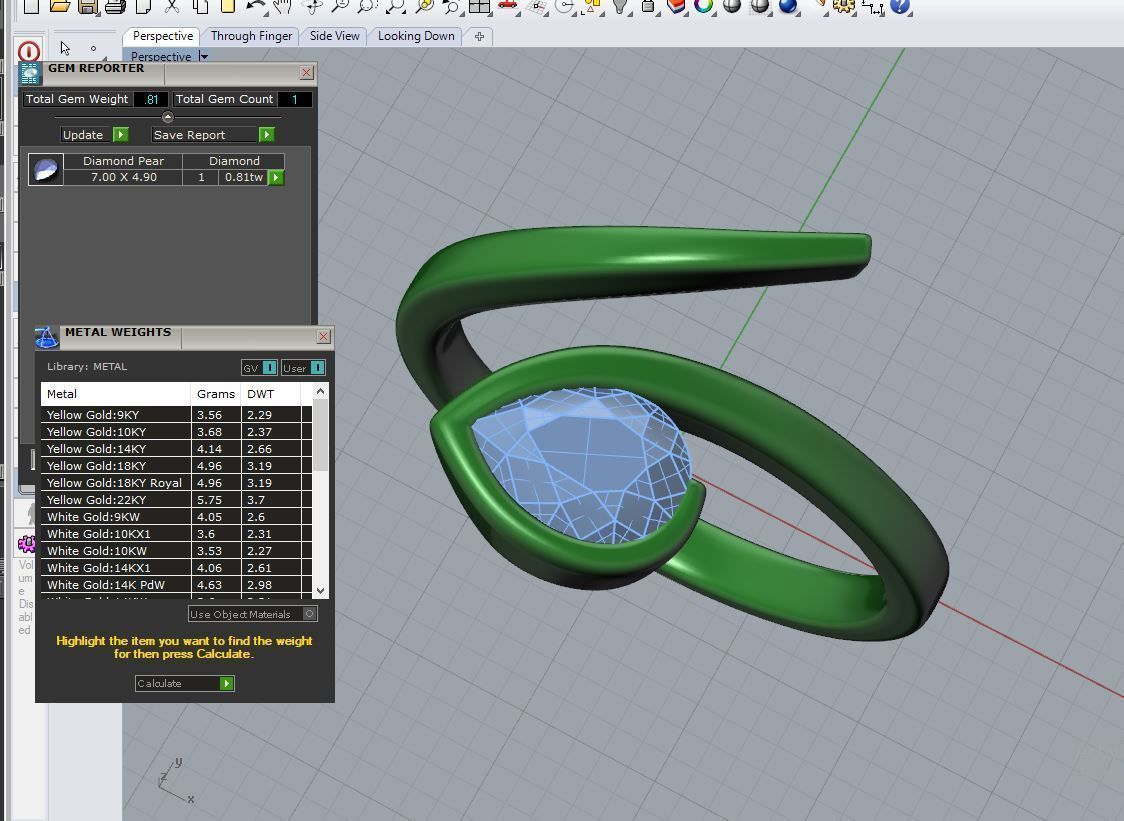ZDR0104 pear shaped diamond ring gold 3D print model_4