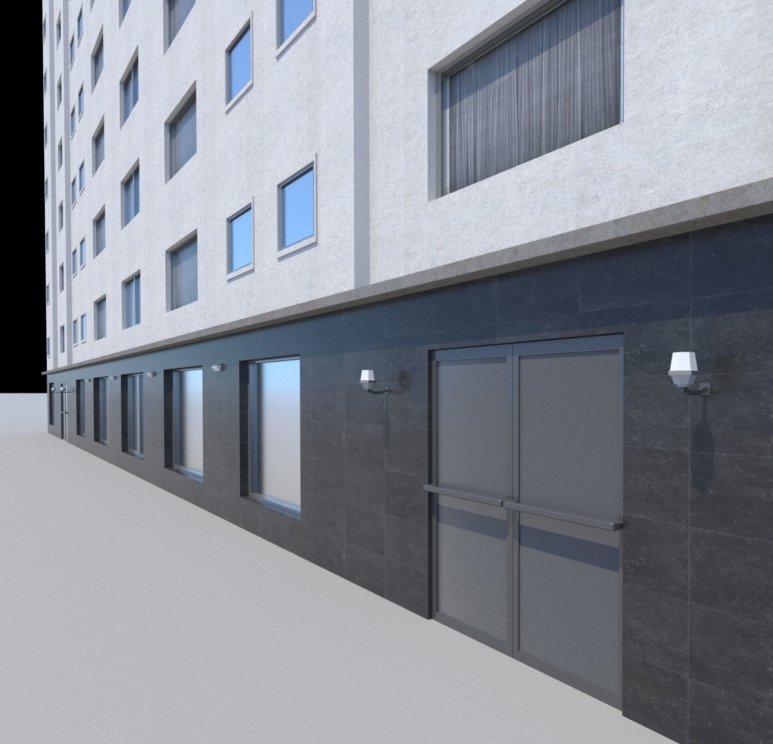 Pack of 20 Buildings Low-poly 3D model_2