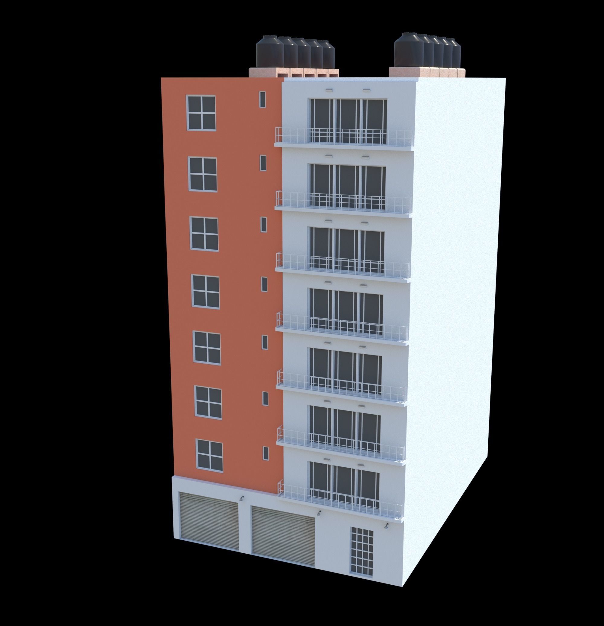Pack of 20 Buildings Low-poly 3D model_18