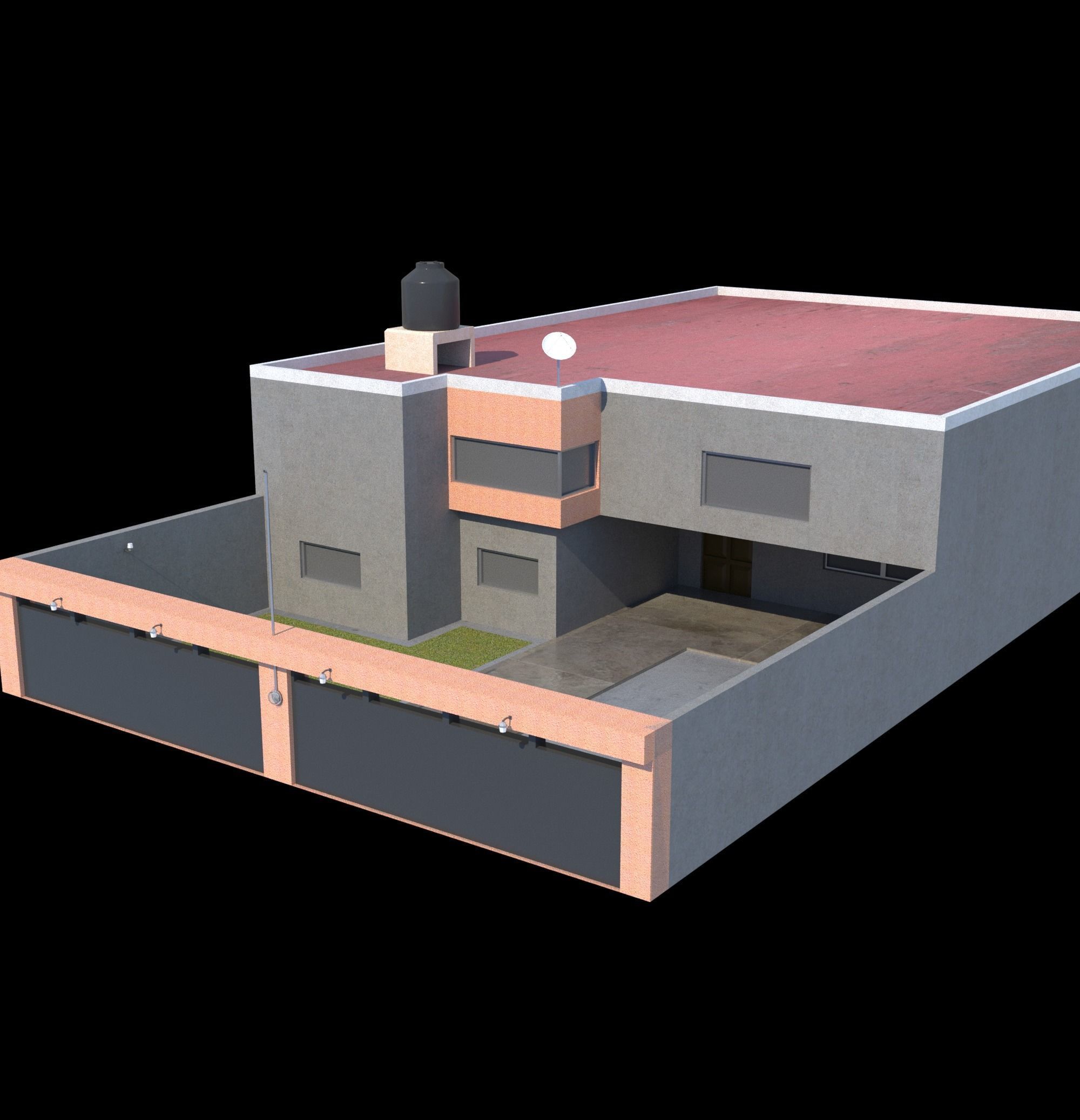 Pack of 20 Buildings Low-poly 3D model_45