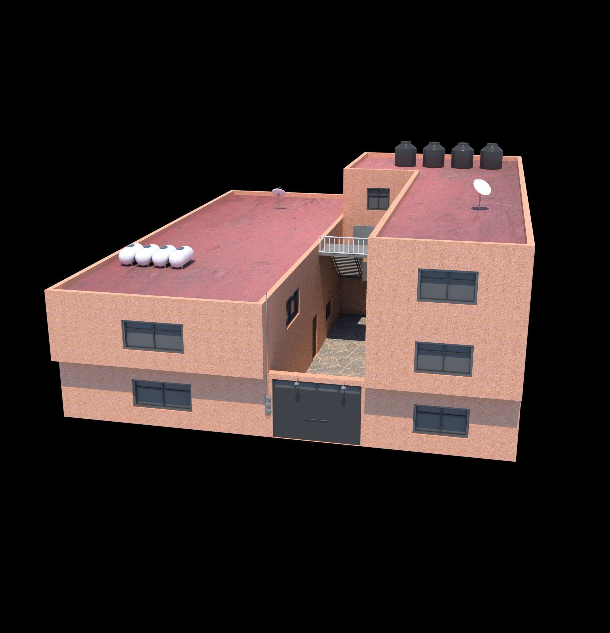 Pack of 20 Buildings Low-poly 3D model_27