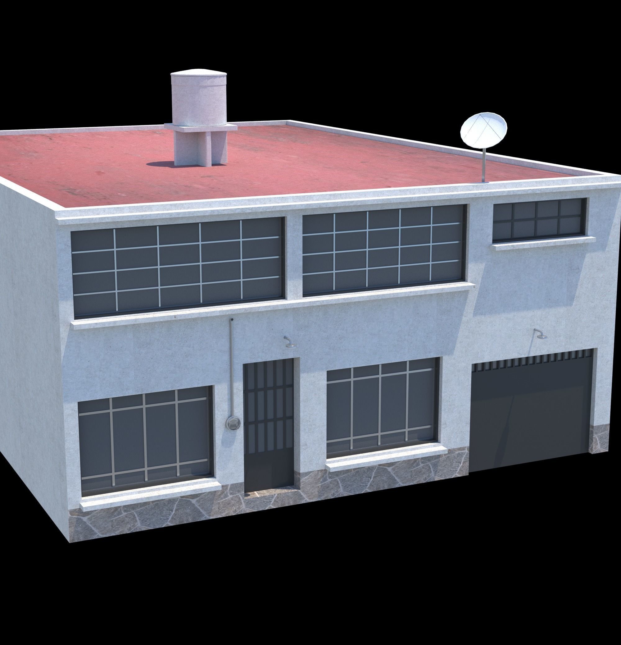 Pack of 20 Buildings Low-poly 3D model_20