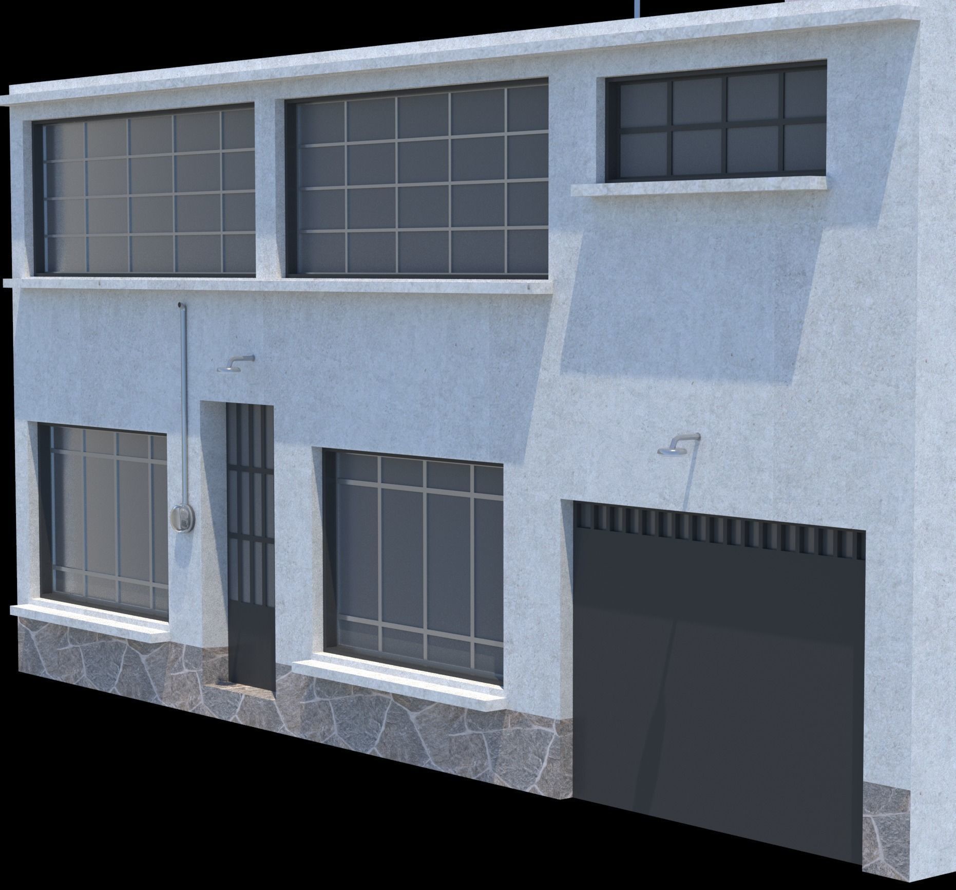 Pack of 20 Buildings Low-poly 3D model_21