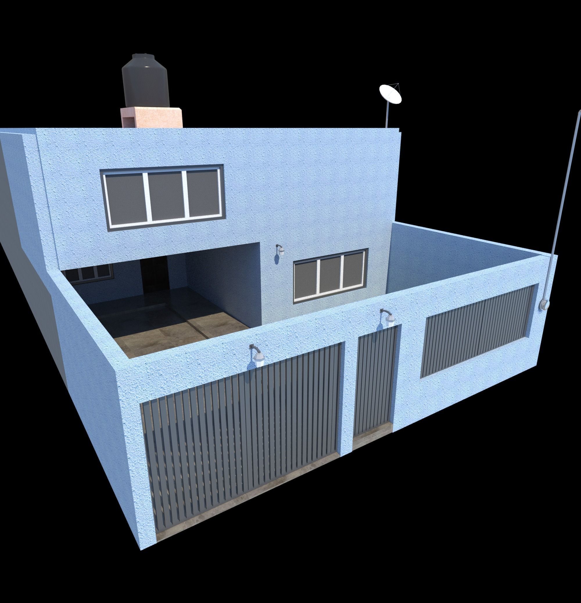 Pack of 20 Buildings Low-poly 3D model_33