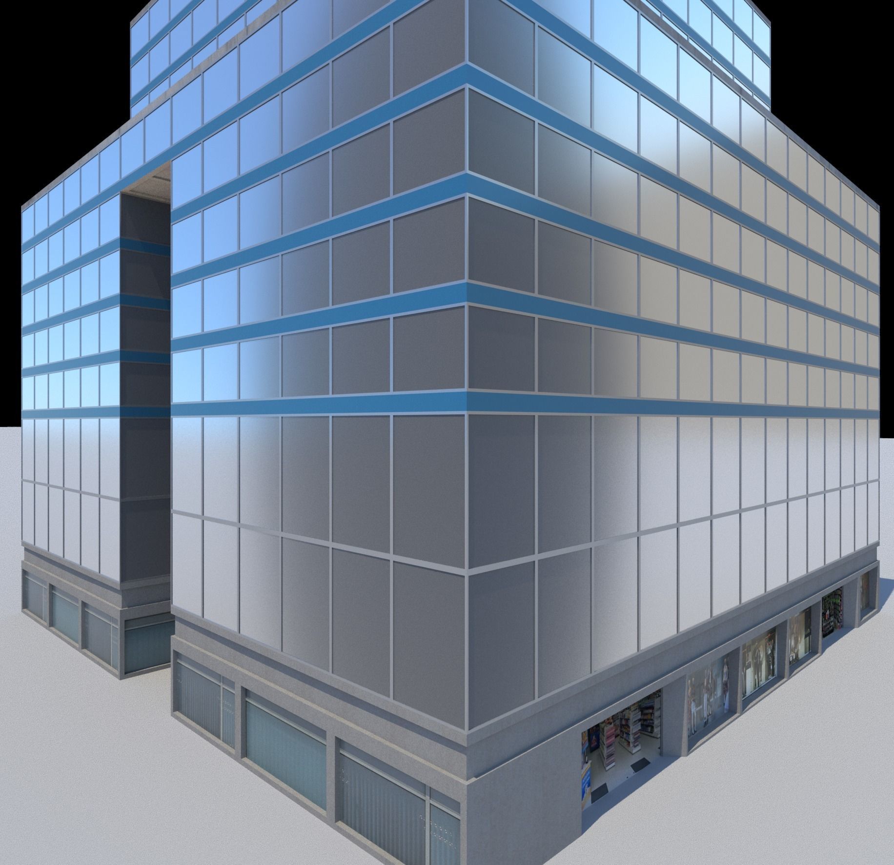 Pack of 20 Buildings Low-poly 3D model_24