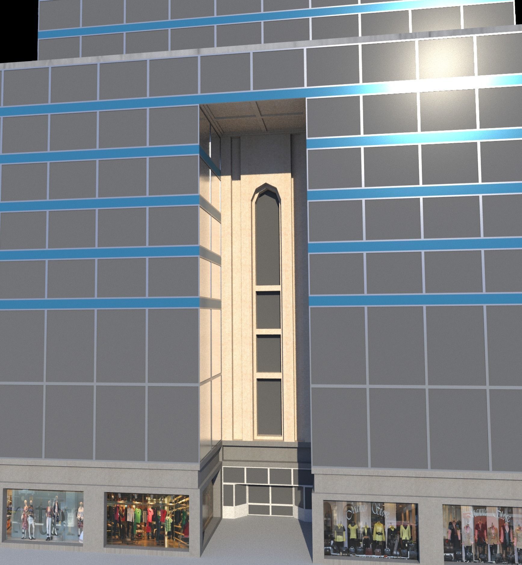 Pack of 20 Buildings Low-poly 3D model_25