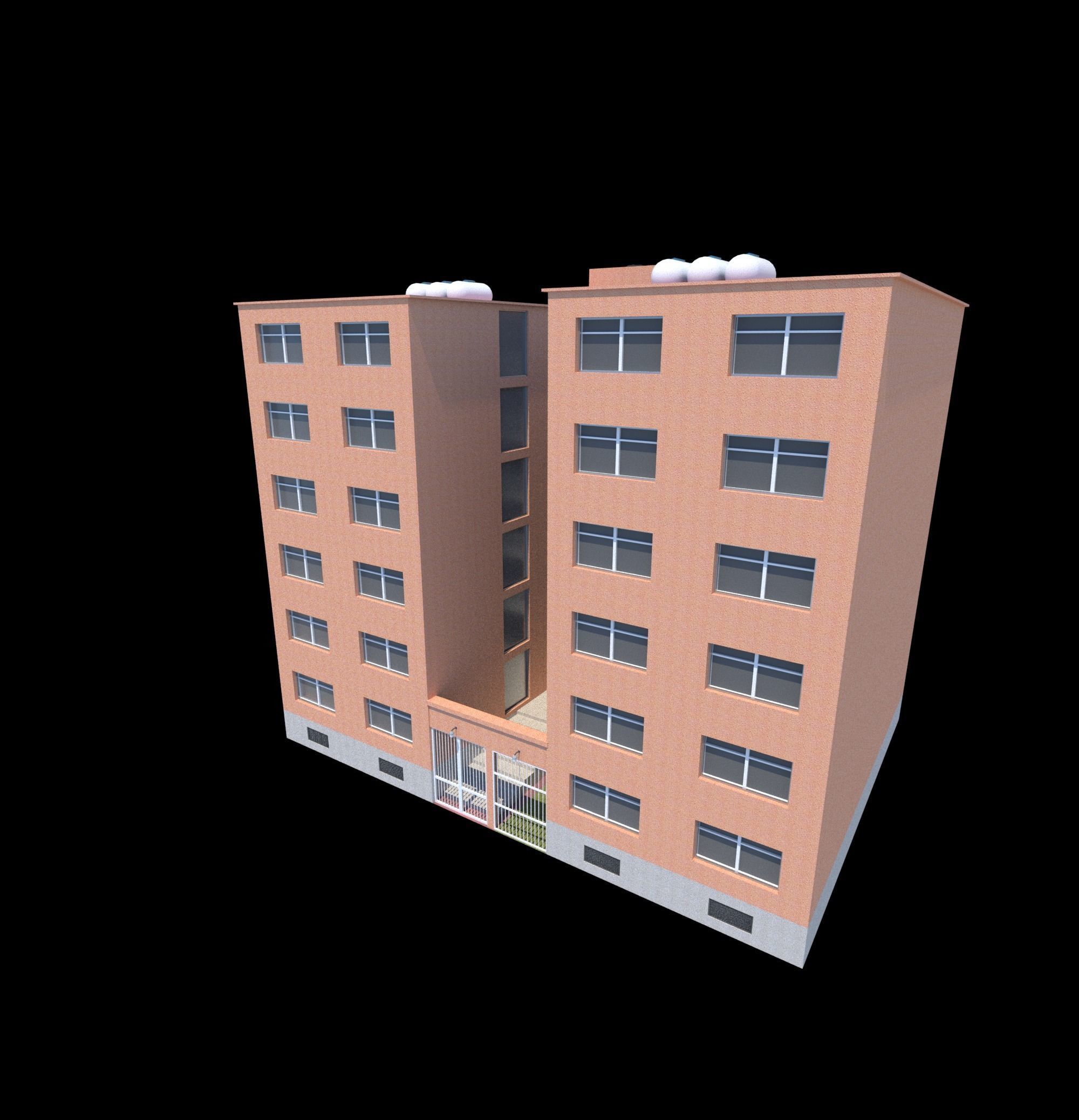 Pack of 20 Buildings Low-poly 3D model_3