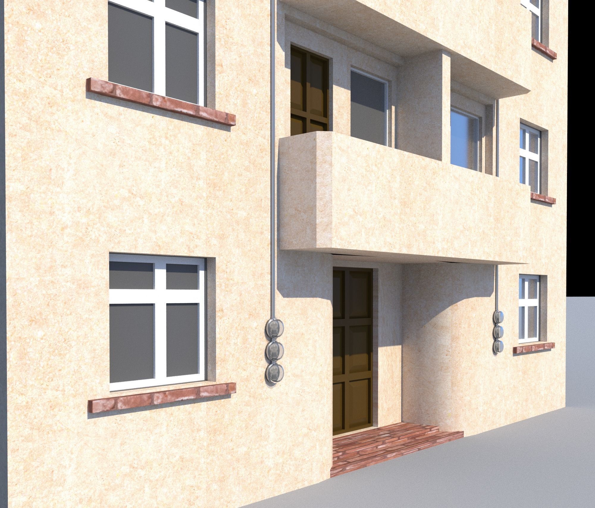 Pack of 20 Buildings Low-poly 3D model_43