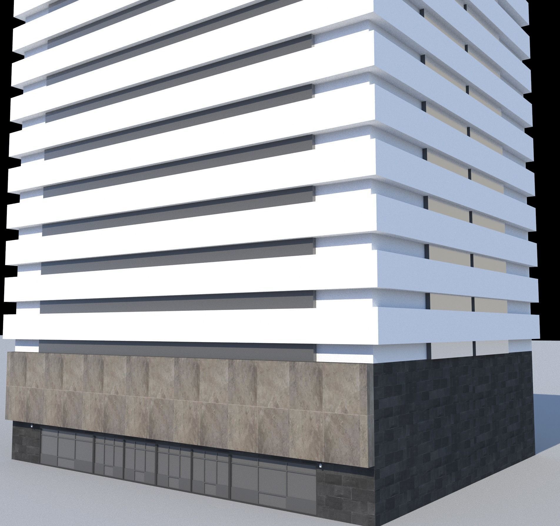 Pack of 20 Buildings Low-poly 3D model_38