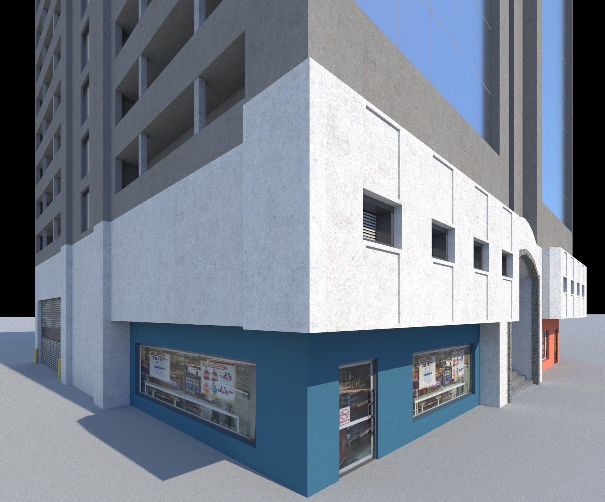 Pack of 20 Buildings Low-poly 3D model_49