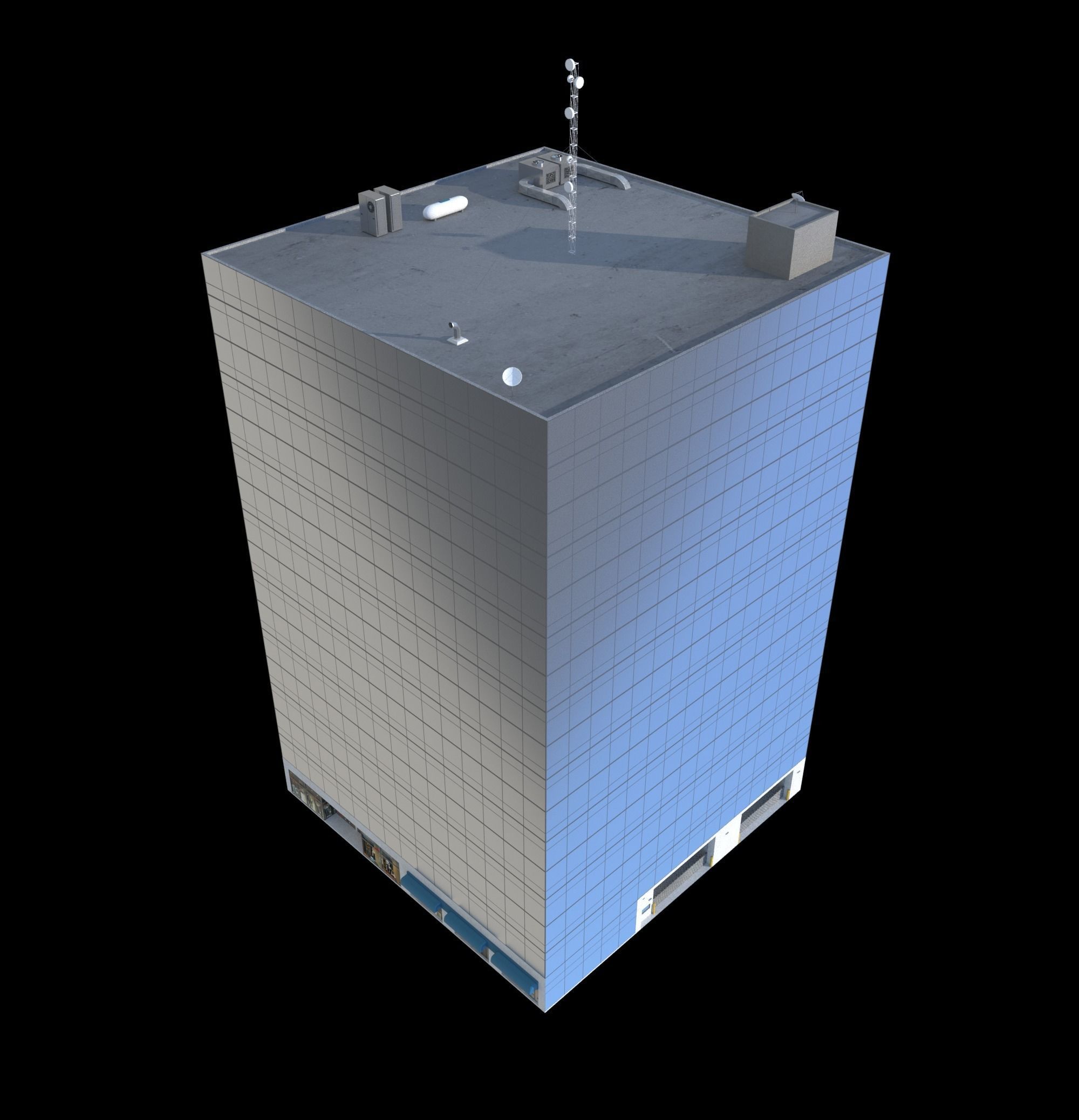 Pack of 20 Buildings Low-poly 3D model_11