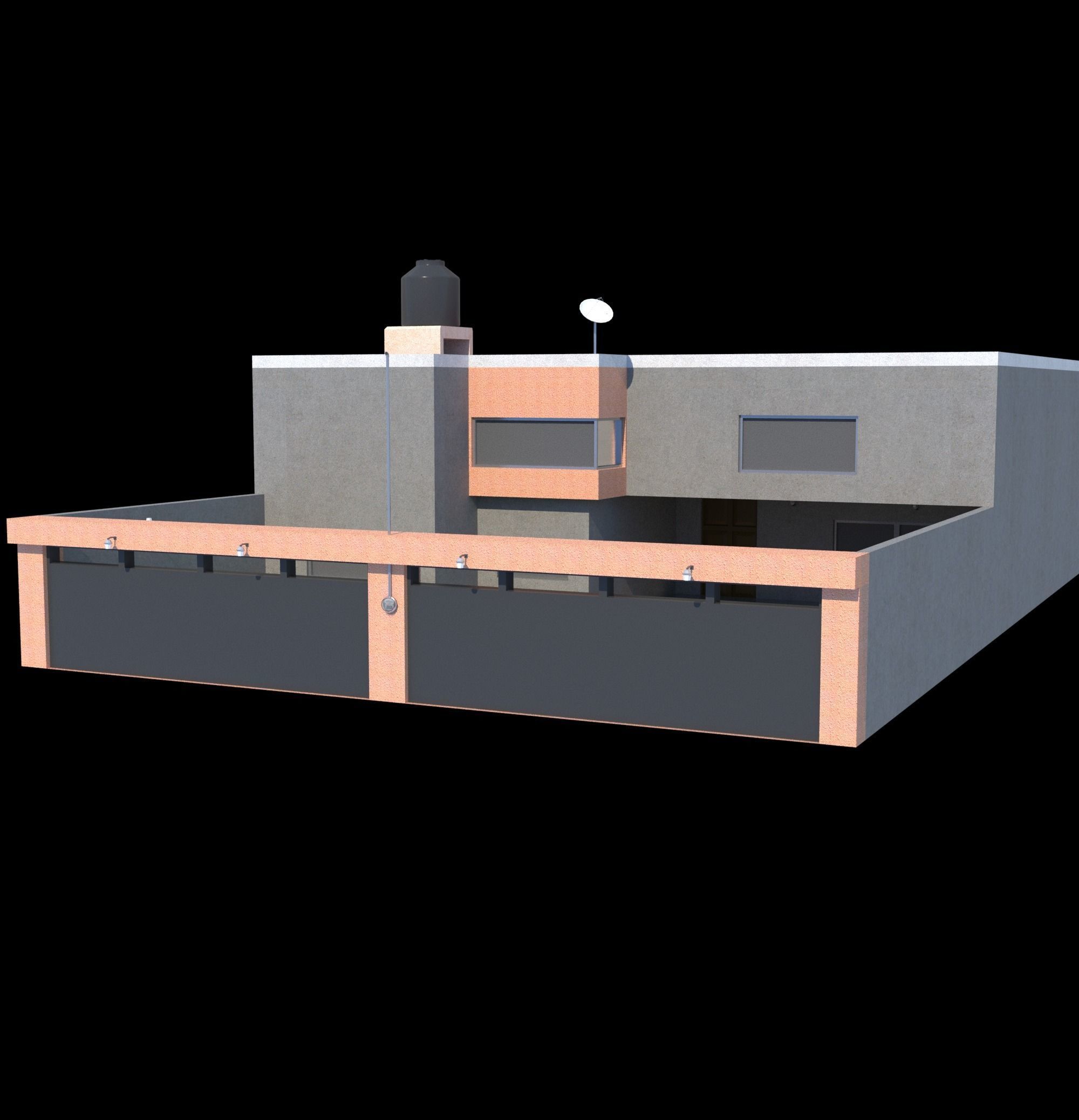 Pack of 20 Buildings Low-poly 3D model_44