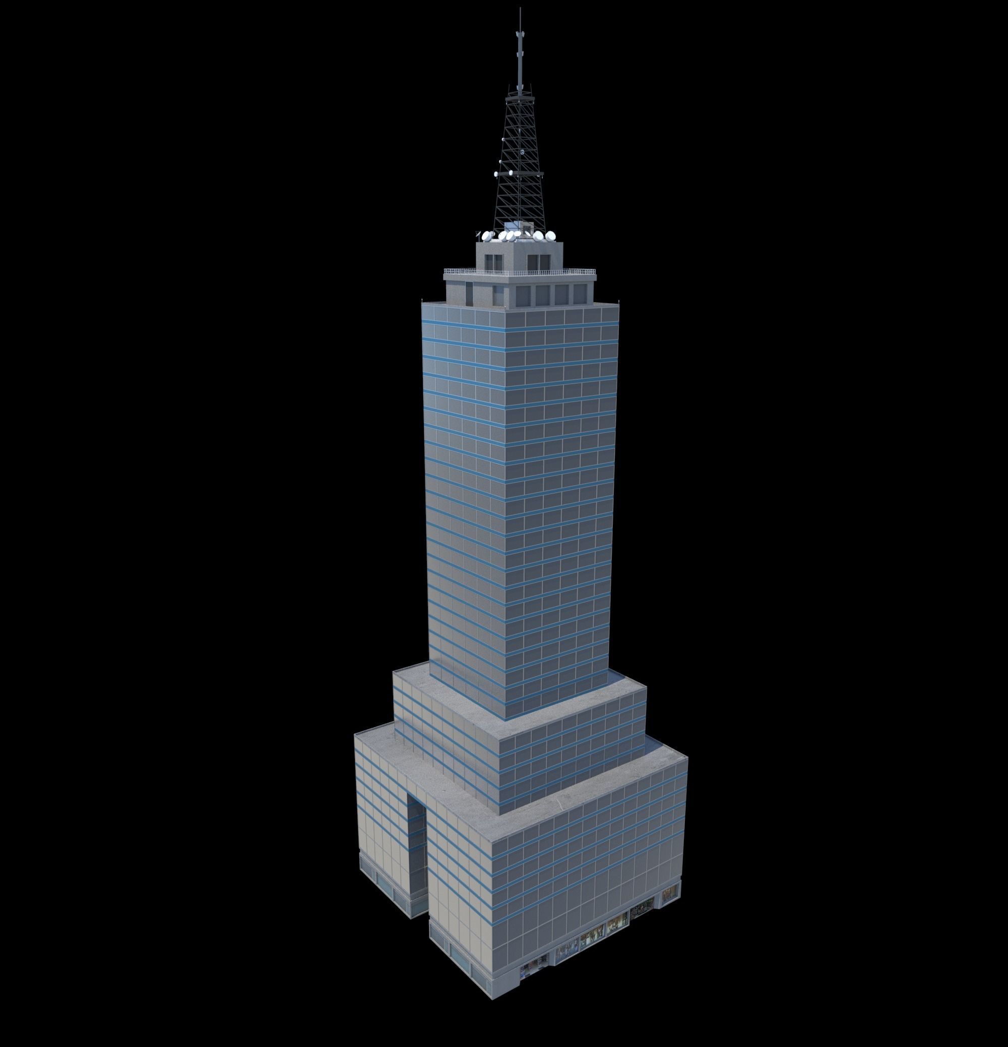 Pack of 20 Buildings Low-poly 3D model_22