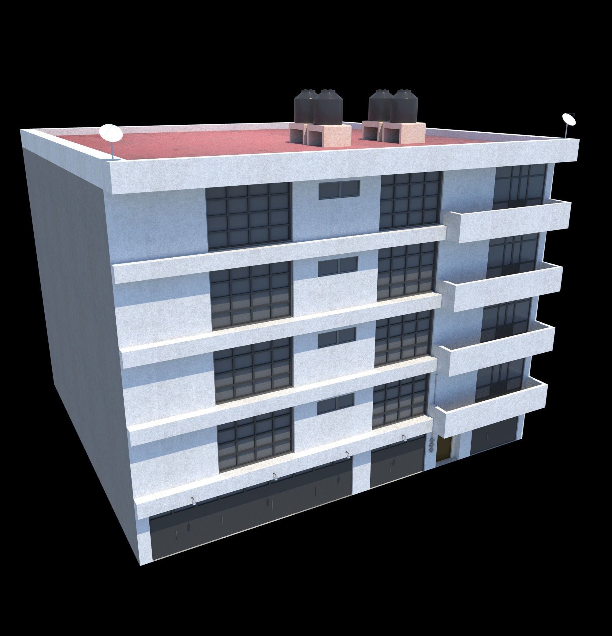 Pack of 20 Buildings Low-poly 3D model_31