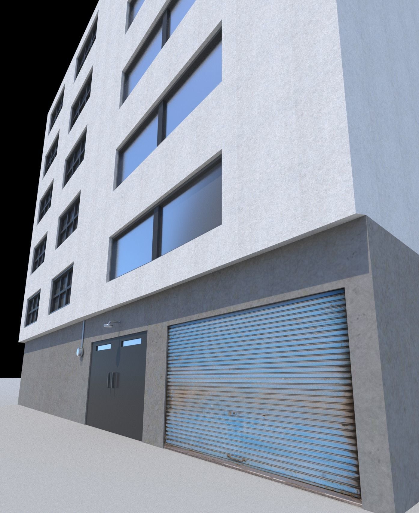 Pack of 20 Buildings Low-poly 3D model_7