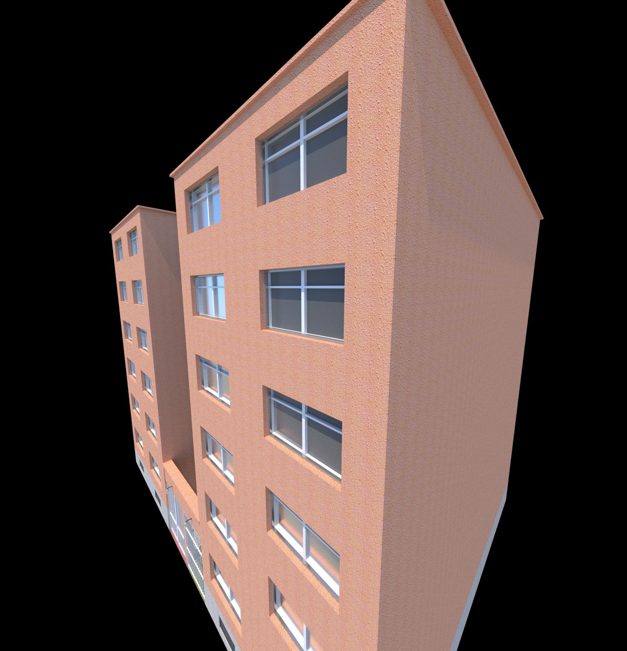 Pack of 20 Buildings Low-poly 3D model_5